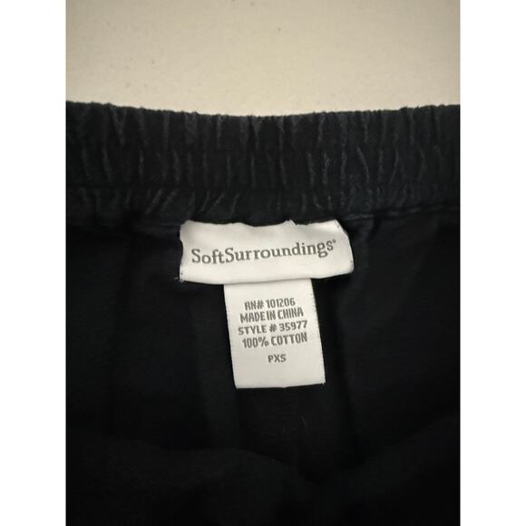 Soft Surroundings Black 100% Cotton Wide Leg Pants XSP Granola Girl Crunchy - Picture 3 of 7